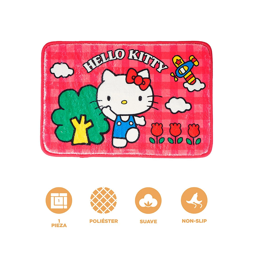 Tapete Decorativo Sanrio Hello Kitty 100% Poliéster Rojo 60x40 cm