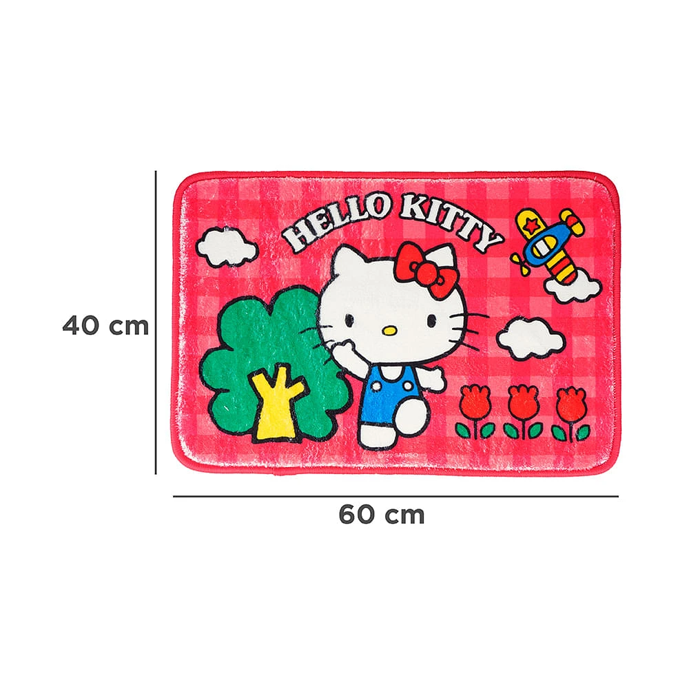 Tapete Decorativo Sanrio Hello Kitty 100% Poliéster Rojo 60x40 cm