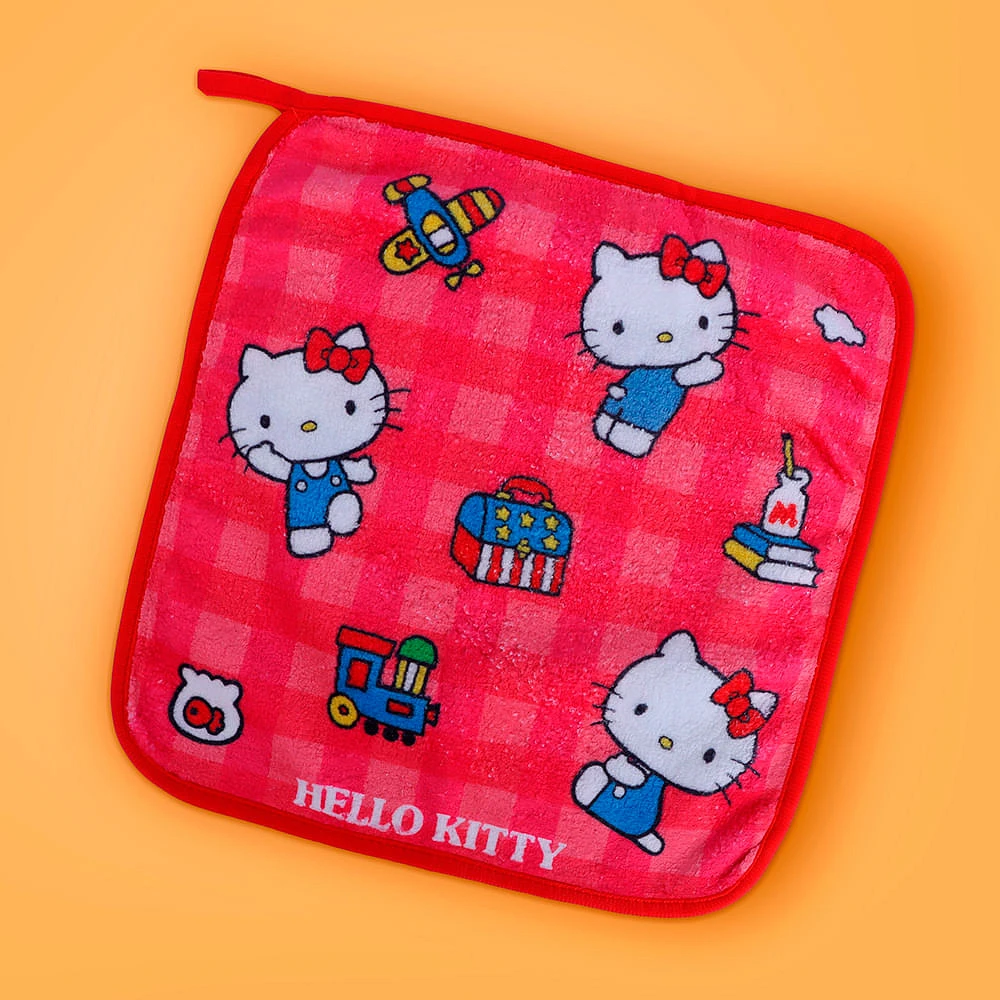 Toalla Para Manos Sanrio Hello Kitty 100% Poliéster Roja 30x30 cm