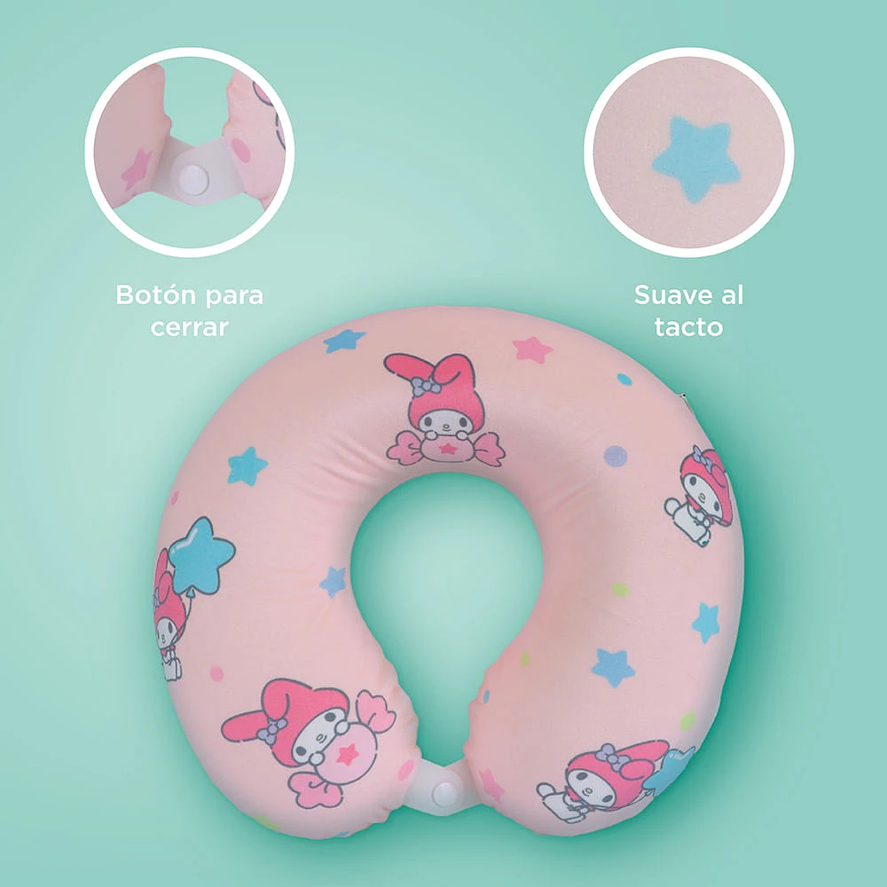 Almohada De Viaje Sanrio My Melody Memory Foam Rosa 28x30 cm