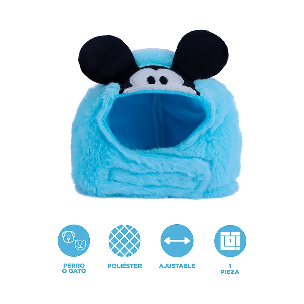 Gorro Para Mascota Disney Mickey Mouse Poliéster Azul Unitalla