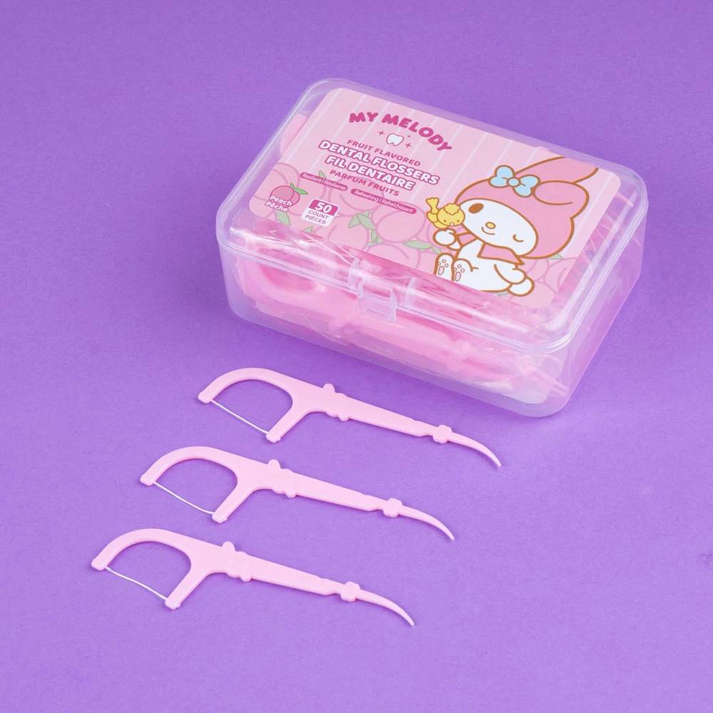 Paquete Hilos Dentales En Arco Sanrio My Melody Durazno 50 Piezas