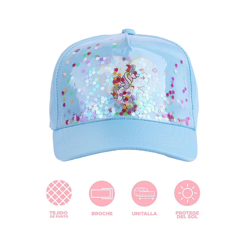 Gorra Unicornio Infantil Textil Azul Unitalla