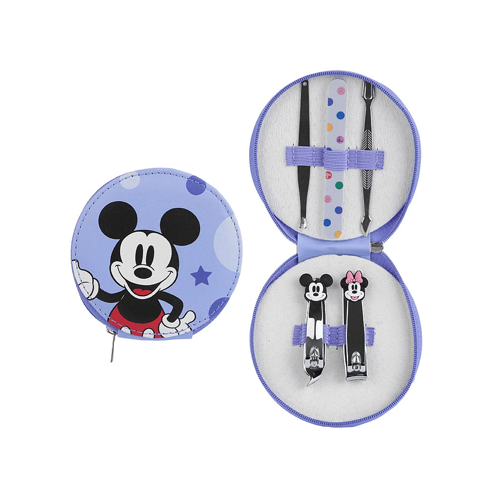 Kit De Manicure Disney Mickey Mouse Con Estuche Acero Inoxidable 5 Piezas