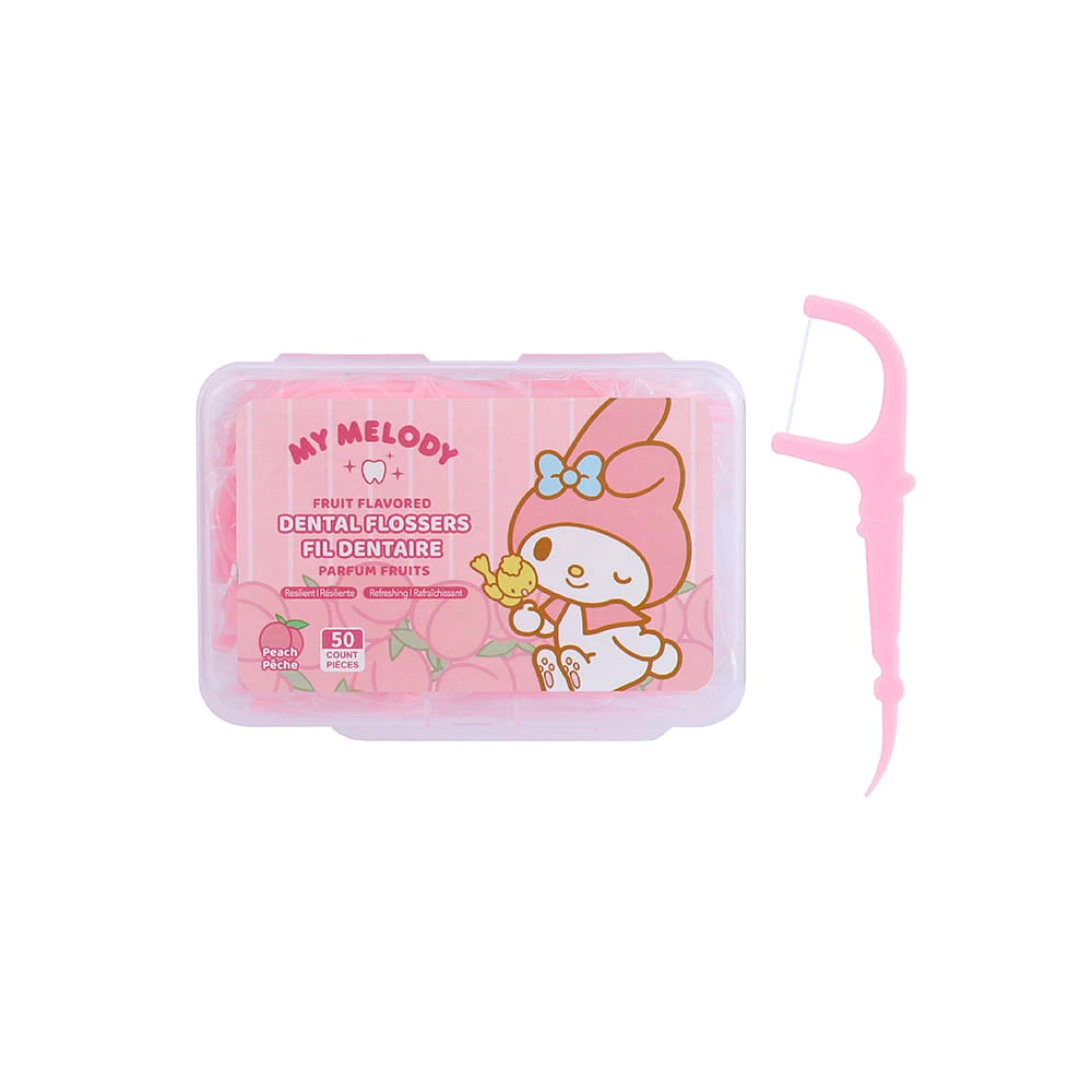 Paquete Hilos Dentales En Arco Sanrio My Melody Durazno 50 Piezas