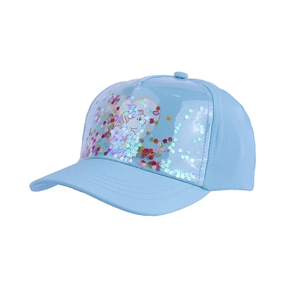 Gorra Unicornio Infantil Textil Azul Unitalla