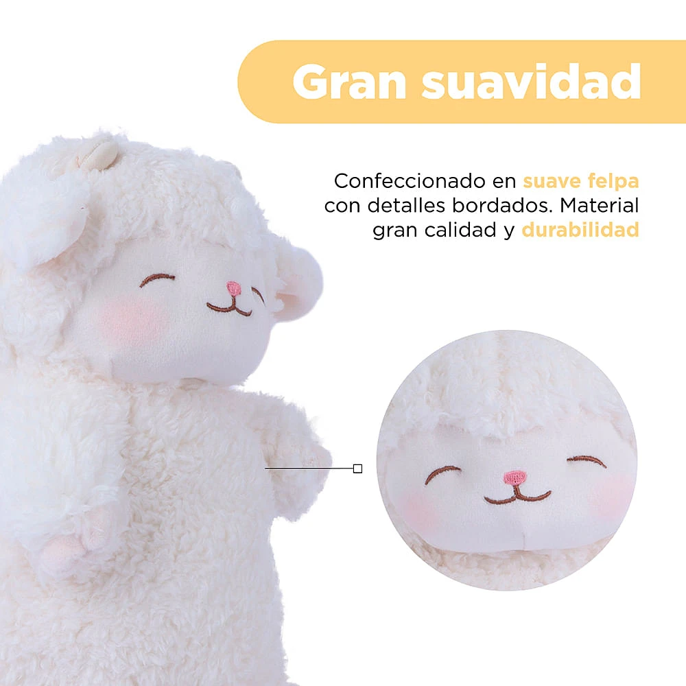 Peluche Miniso Corderito Felpa Blanco 17x27 cm