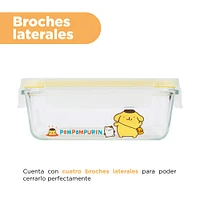 Contenedor De Alimentos Sanrio Pompompurin Vidrio Transparente 570 ml