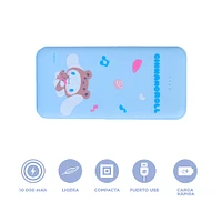 Batería Portátil, Power Bank Sanrio Cinnamorroll Micro USB, USB y Tipo C Azul 10000 MAh