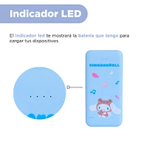 Batería Portátil, Power Bank Sanrio Cinnamorroll Micro USB, USB y Tipo C Azul 10000 MAh