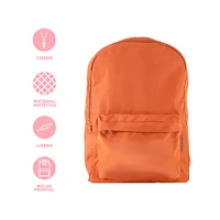 Mochila Básica Textil Naranja 27x39 cm