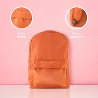 Mochila Básica Textil Naranja 27x39 cm