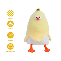 Peluche Miniso Pollito Dun Dun Disfrazado De Banana Felpa 27.5x37.5 cm