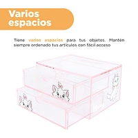 Organizador De Escritorio Disney Marie Con Cajones Plástico Rosa 17x12.8 cm