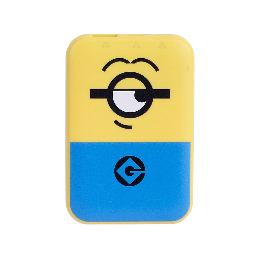 Batería Portátil, Power Bank Minions Stuart Micro USB, USB y Tipo C Amarilla 5000 MAh