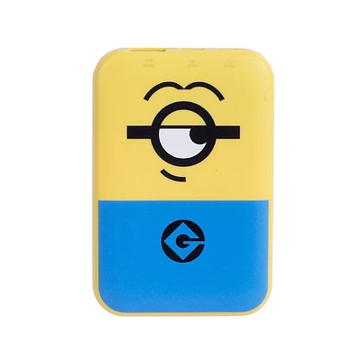 Batería Portátil, Power Bank Minions Stuart Micro USB, USB y Tipo C Amarilla 5000 MAh