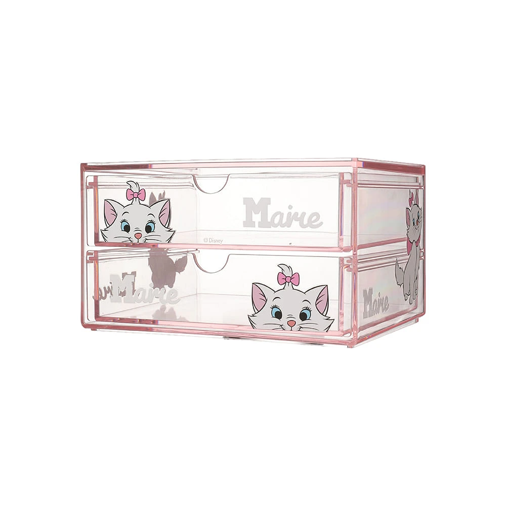 Organizador De Escritorio Disney Marie Con Cajones Plástico Rosa 17x12.8 cm