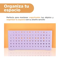 Organizador De Escritorio Plástico Lila 28x21 cm