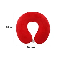 Almohada De Viaje Memory Foam Rojo 30x28 Cm