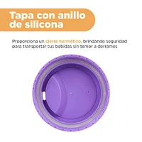 Vaso We Bare Bears Tapa Con Orificio Plástico Purpura 520 ml