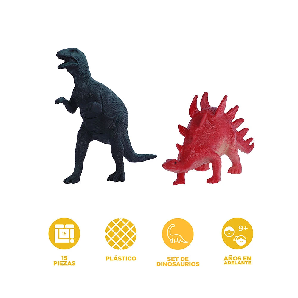 Set Figuras Dinosaurios Sintéticos 15 Piezas