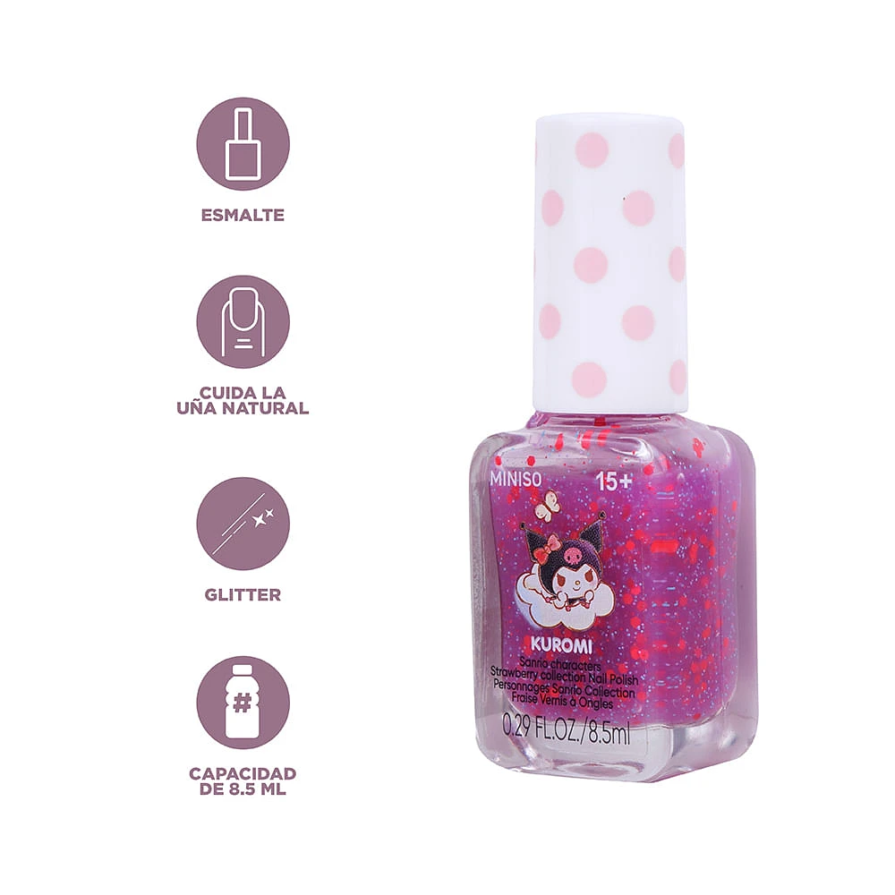 Esmalte Para Uñas Sanrio Kuromi Glitter Morado 8.5 ml