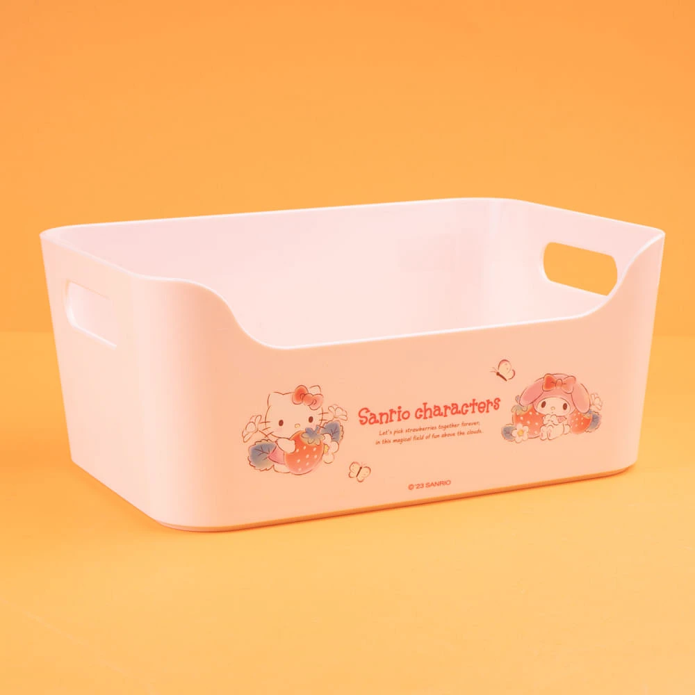 Cesta De Almacenamiento Sanrio Rectangular Plástico Rosa 24x10.3 Cm