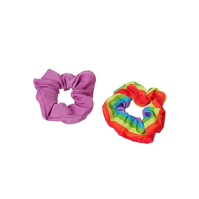 Set Donas Para Cabello Rainbow Textiles Multicolores 2 Piezas