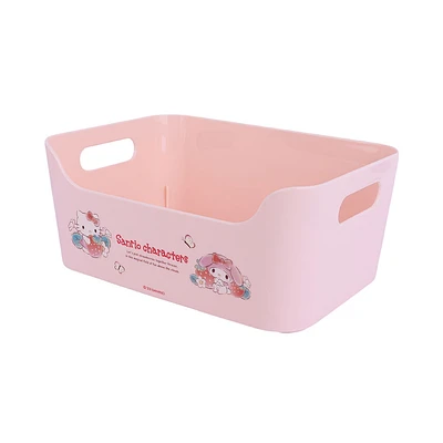 Cesta De Almacenamiento Sanrio Rectangular Plástico Rosa 24x10.3 Cm