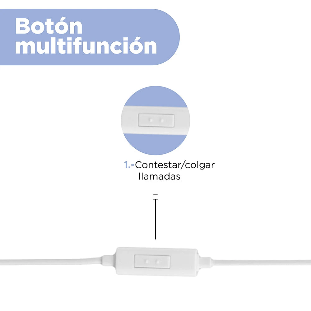 Audífonos De Cable 3.5 mm Blancos 120 cm