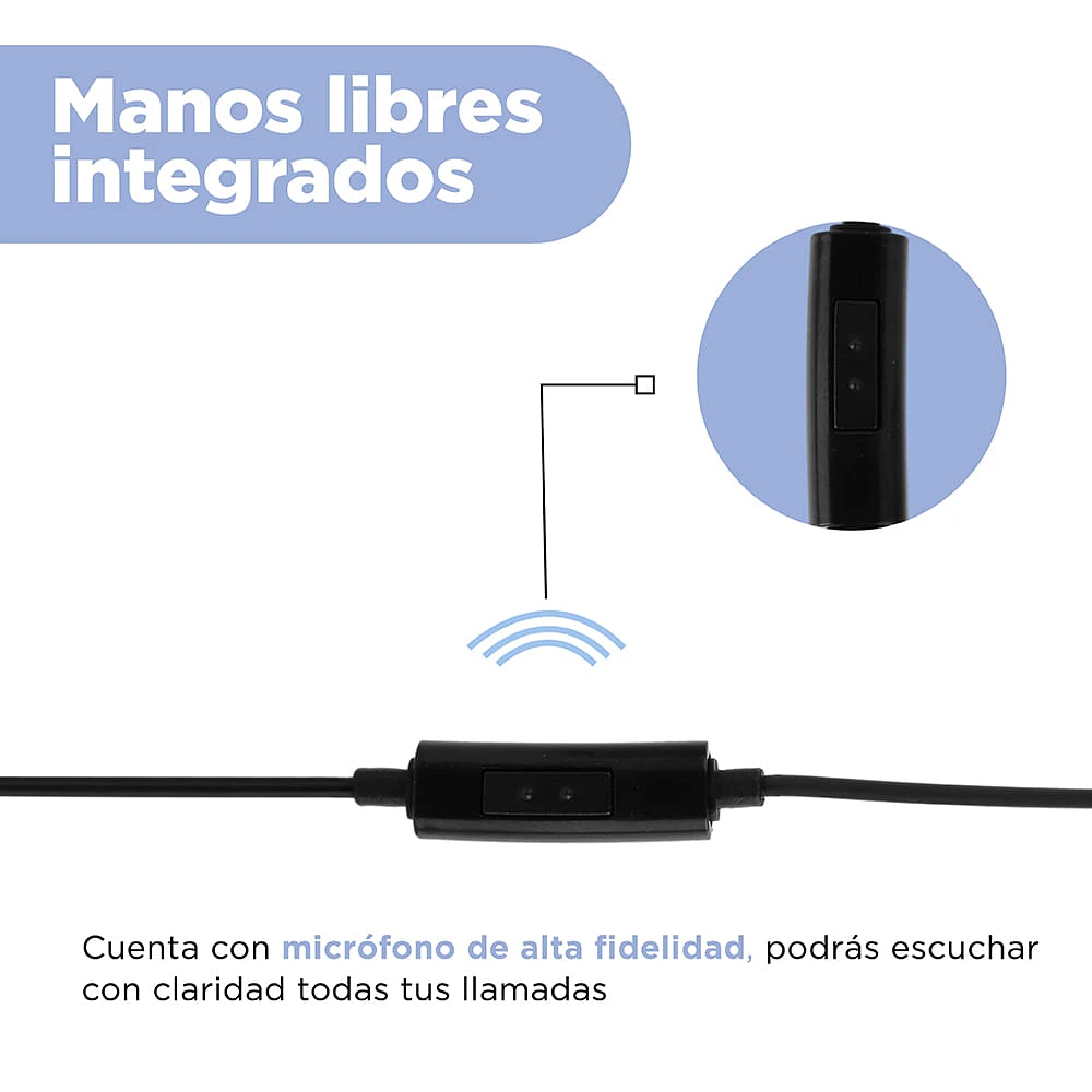 Audífonos De Cable 3.5 mm Negros 120 cm