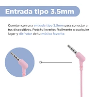 Audífonos De Cable 3.5 mm Rosas 1.20 m