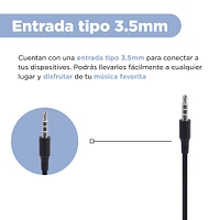 Audífonos De Cable Con Estuche 3.5 mm Negros 1.20 m
