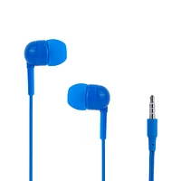 Audífonos De Cable Con Estuche 3.5 mm Azules 1.20 m