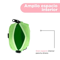 Monedero Con Correa Portátil Textil Verde 10x12 cm