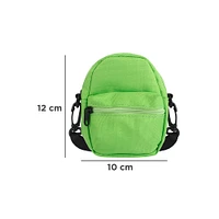 Monedero Con Correa Portátil Textil Verde 10x12 cm