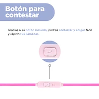 Audífonos De Diadema Con Cable Infantiles Sintéticos Rosa 120 Cm 3.5 mm