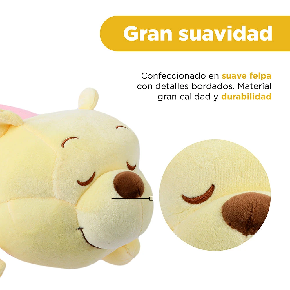 Peluche Disney Winnie Pooh Acostado Felpa Amarillo 47x25 cm