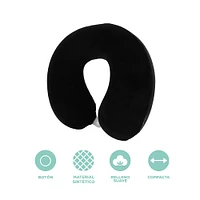 Almohada De Viaje Memory Foam Negro 30x28 cm