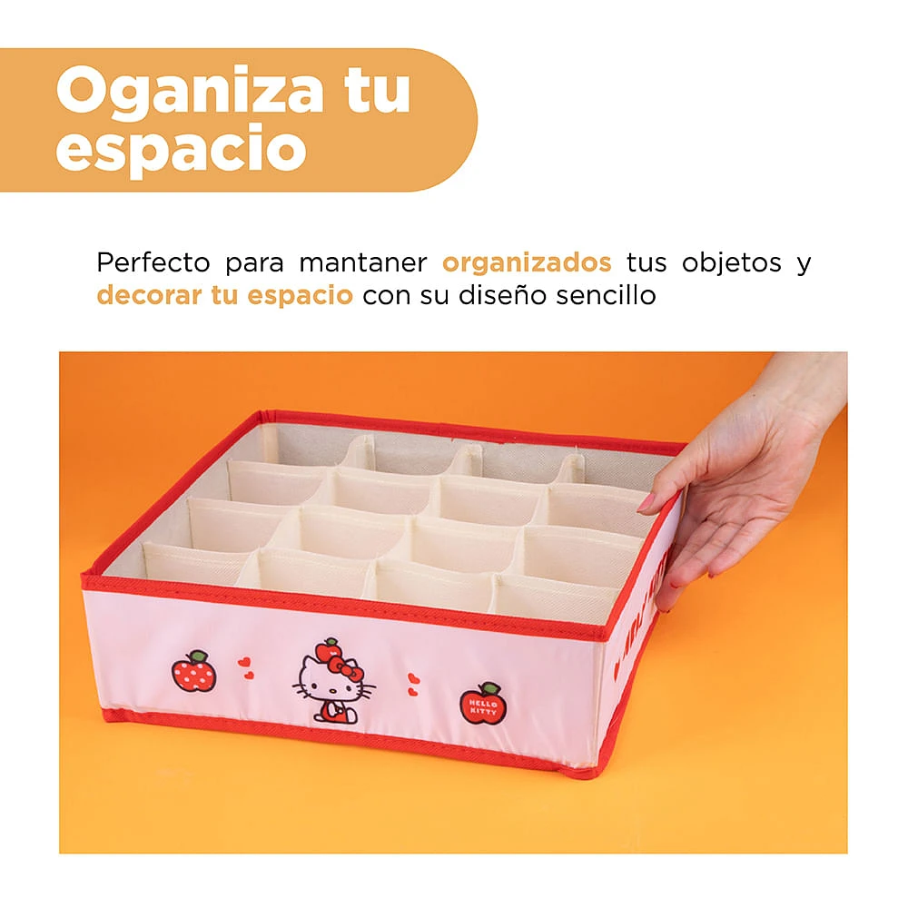 Organizador Plegable Con Secciones De Almacenamiento Sanrio Hello Kitty Textil Blanco 31x31x10 cm