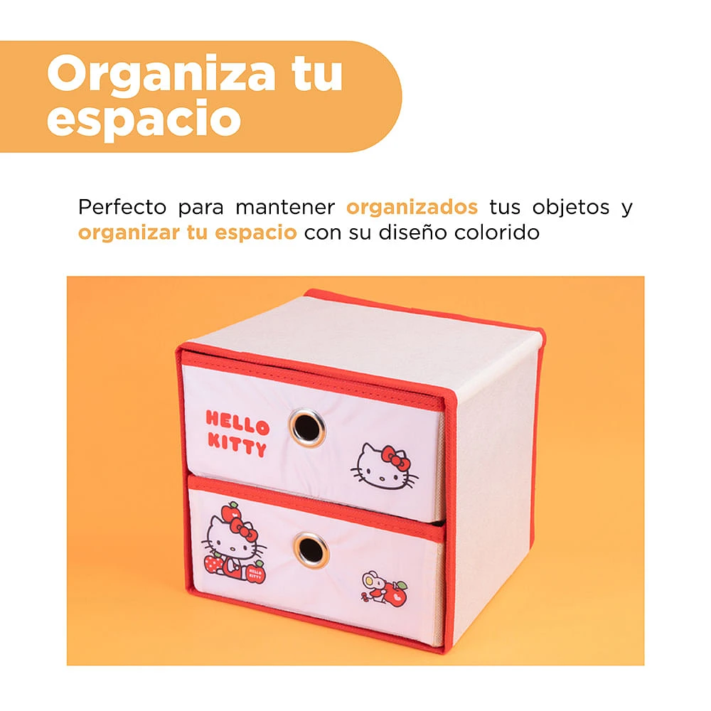 Organizador Plegable Con Cajones Sanrio Hello Kitty Textil Blanco 20x18 cm