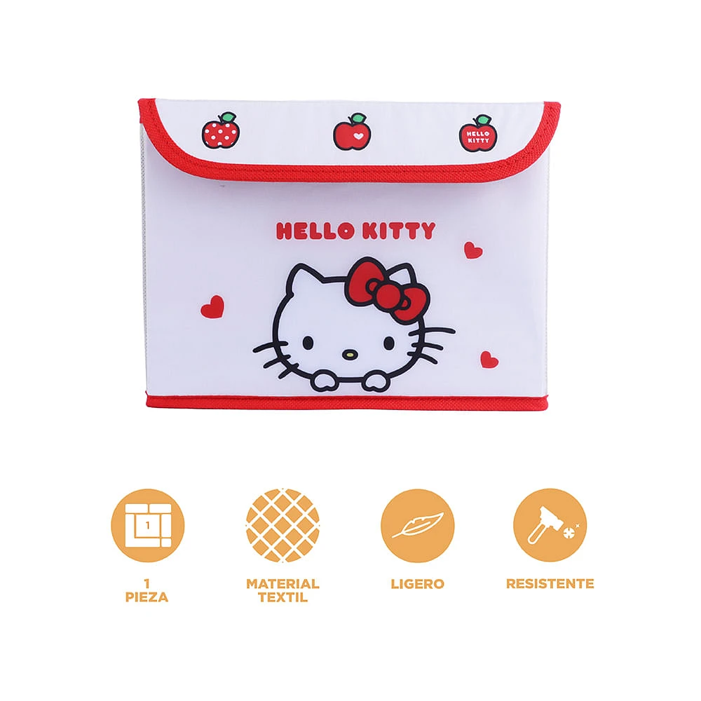 Organizador Plegable Sanrio Hello Kitty Textil Blanco 24x18x18 cm