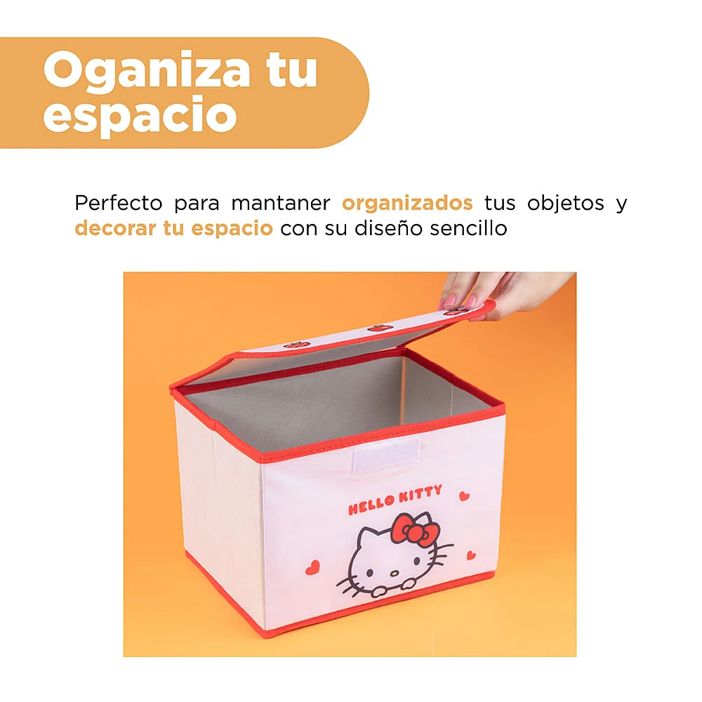 Organizador Plegable Sanrio Hello Kitty Textil Blanco 24x18x18 cm