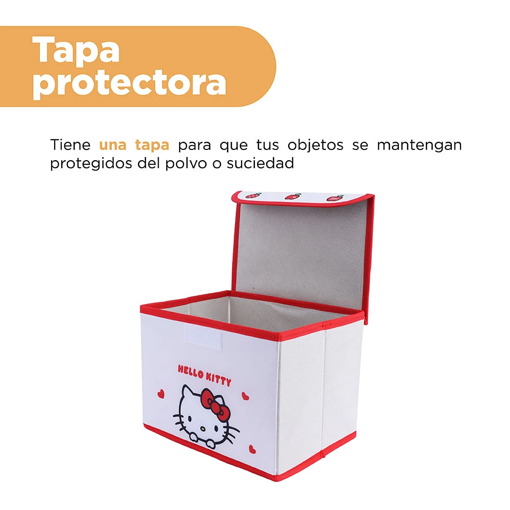 Organizador Plegable Sanrio Hello Kitty Textil Blanco 24x18x18 cm