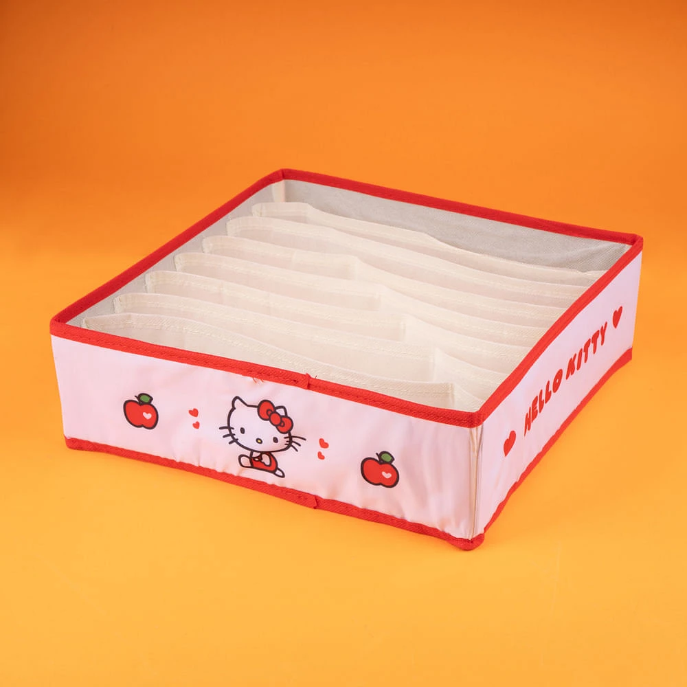 Organizador Plegable Sanrio Hello Kitty Con Secciones Textil Blanco 31x31x10 cm