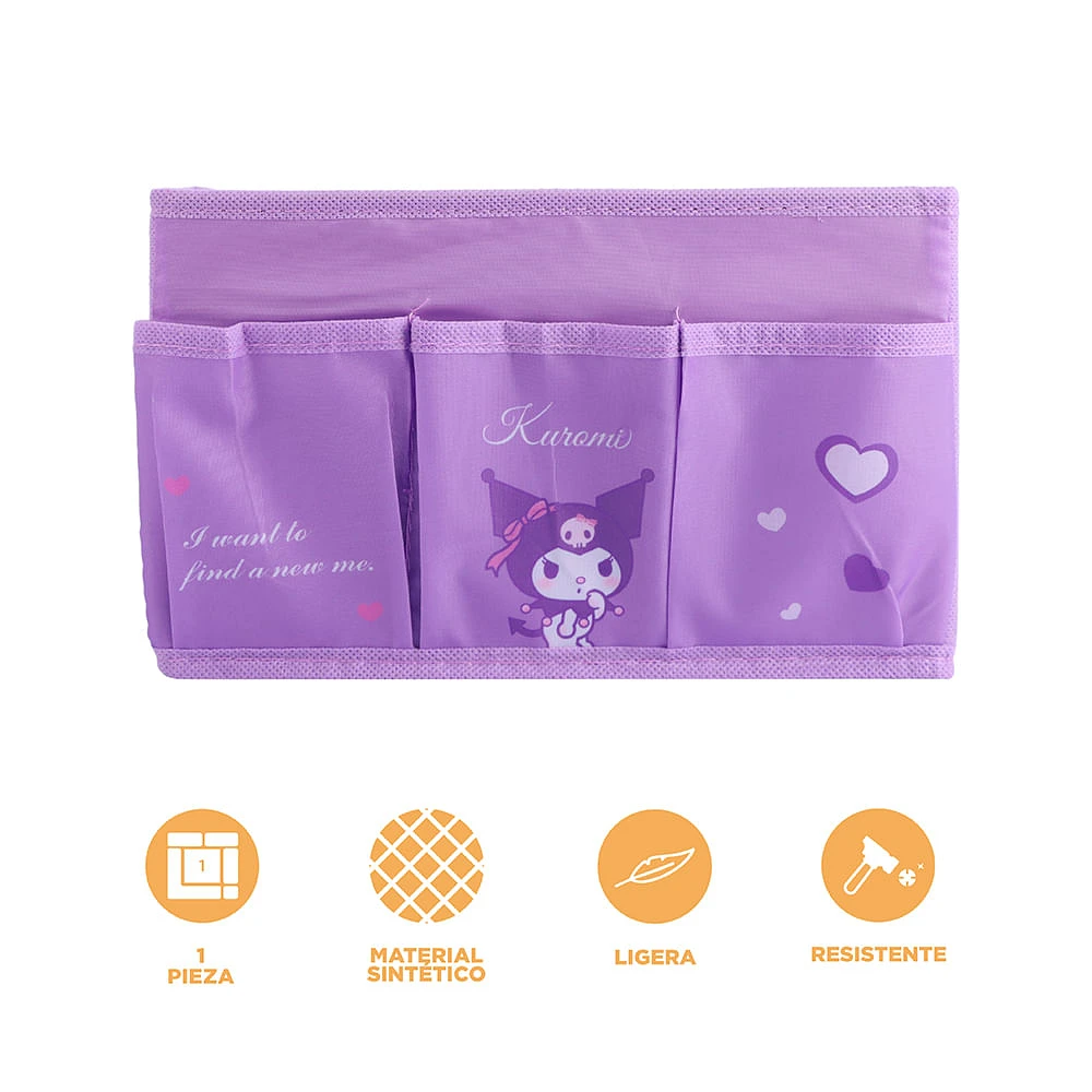 Organizador Plegable Sanrio Kuromi Textil Morado 24x12x15 cm