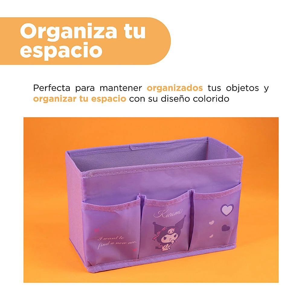 Organizador Plegable Sanrio Kuromi Textil Morado 24x12x15 cm