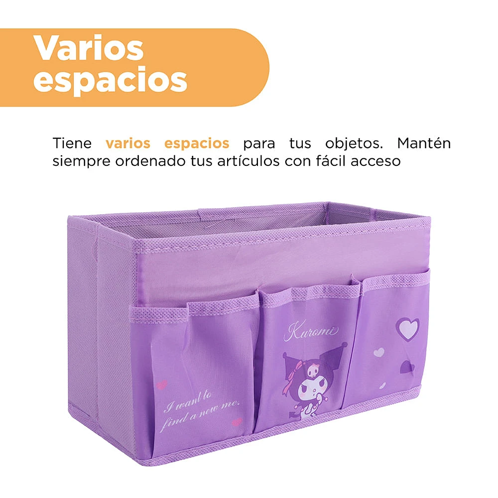 Organizador Plegable Sanrio Kuromi Textil Morado 24x12x15 cm