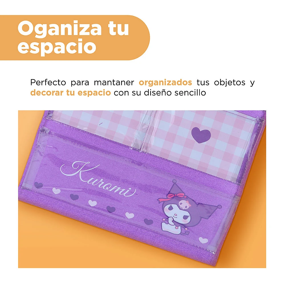 Organizador Colgante Sanrio Kuromi Textil Morado 30x40 cm