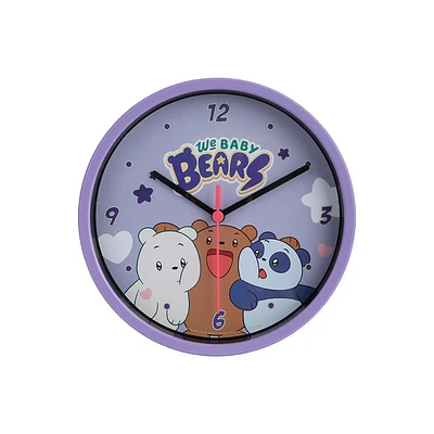 Reloj De Pared We Bare Bears Plástico Lila 22x22 Cm